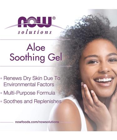 NOW Solutions Aloe Soothing Gel 8oz - After Sun Soothing & Replenishing Formula - Buy Online on GoSupps.com