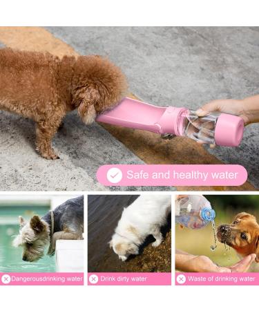 Rainpal Portable Travel Dog Drinking Bottle - On-the-Go Pet Water & Food Container | Compact Durable & Slightly Leak-Proof | Rosa Pink Upgrade for Hiking & Walking - Buy Online on GoSupps.com