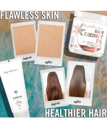 Kapuluan Bundle: 200ml Organic Coconut Oil Tube & Vegan Body Brush for Skin Care and Cellulite Treatment - Buy Online on GoSupps.com