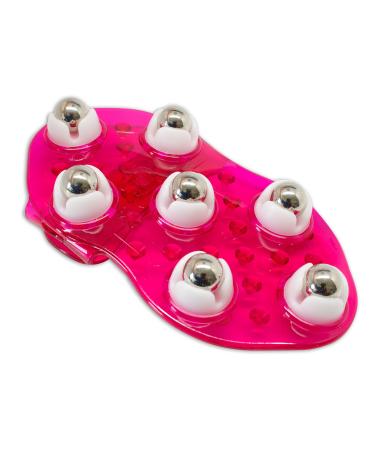 Body Massager with 7 Rollers | 2 Colors | Massage Gloves Adjustable | Acupuncture | 360 Degrees (Red)