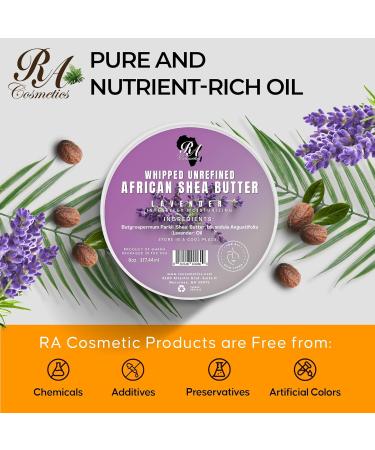 RA COSMETICS 100% African Shea Butter Whipped Lavender 12 oz - Natural Moisturizer for Skin and Hair - Buy Online on GoSupps.com