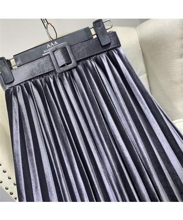 Shop Stylish Women's Chiffon Maxi Skirts | Adjustable Lace Trim & Ruffles in Dark Gray - Casual Winter Fashion - Buy Online on GoSupps.com