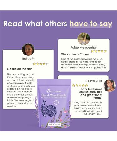 Mallowwax Lavender Hard Wax Beads 2LB - Natural & Hypoallergenic Formula for Hair Removal - Ideal for Sensitive Areas - At-Home Use - Buy Online on GoSupps.com