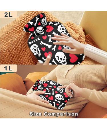 Shop Naanle Heart Skull 2L Heating Water Bottle | Warm & Cold Therapy Bag for Pain Relief | Ideal for Bed Hands & Feet - Buy Online on GoSupps.com