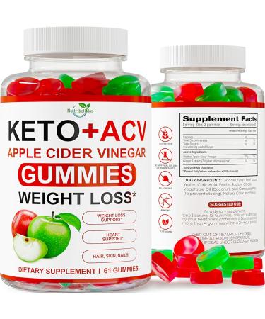 Nutribolidos Keto ACV - Apple Cider Vinegar - 61 GUMMIES