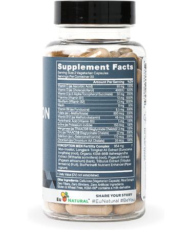 Conception Men Fertility Vitamins - Boost Male Optimal Count & Volume with Zinc, Folate, Ashwagandha - 60 Vegetarian Soft Capsules - Buy Online on GoSupps.com