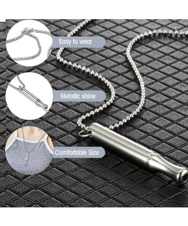 Moguri Stainless Steel Mindful Breathing Necklace - Fear Relief Tool for Stress Panic Attack and Meditation Support | Silver - Buy Online on GoSupps.com