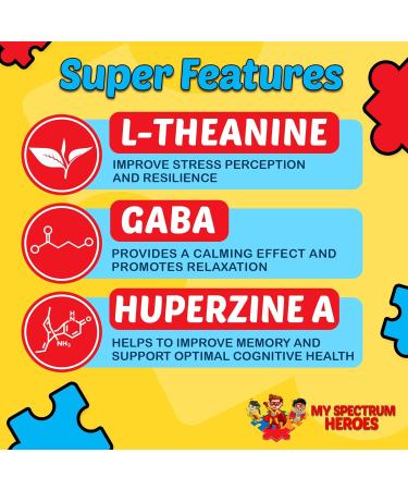 My Spectrum Heroes Calm & Focus Supplement Drops - Brain Support with L-theanine GABA Huperzine A - Enhance Focus for Kids or Adults - Boost Concentration for Kids & Teens - 2.02 FL oz. (60 ml) 2.02 Fl Oz (Pack of 1) - Buy Online on GoSupps.com