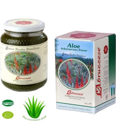 Aloe Arborescens Etnea Juice Pure Organic Italian 800g with Jar Miele Italian Natural Organic Red Flowers 500g - Buy Online on GoSupps.com