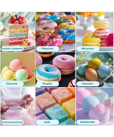 12 Highly Concentrated Liquid Food Colors - 10 ml Bottles for Cheeks Cookies Fondant Macarons DIY Soaps & Crafts | International Shipping - Buy Online on GoSupps.com