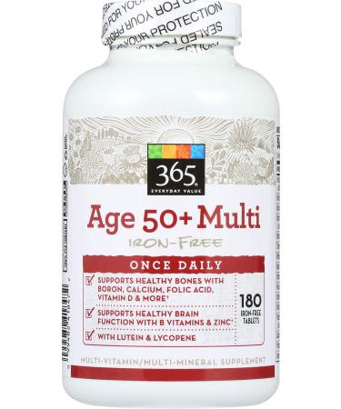 365 Everyday Value Age 50+ Multi Iron-Free 180 ct