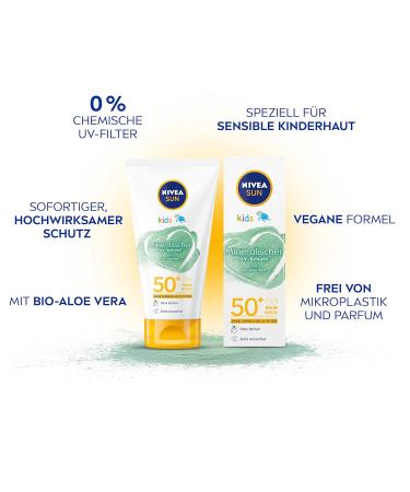 Nivea Sun Kids 100% Mineral Protection Lotion LSF 50+ | Waterproof Children's Sunscreen for Instant UVA/UVB Protection | 50 ml - Buy Online on GoSupps.com