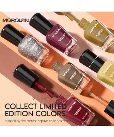 Morovan Nail Polish Set - Red Glitter Quick Dry 0.25 oz Fingernail & Toenail Polish Kit for Women | Glossy Nail Polish Gifts | Fall Sunset Collection - Buy Online on GoSupps.com