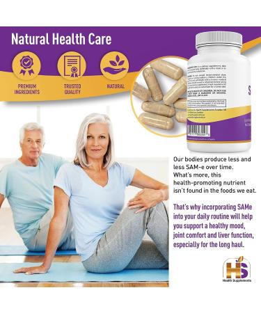 HS Health Supplements Sam-e 500mg L-Methionine - Mood & Joint Support | Vegan, Gluten & Soy Free | 2 Months Supply - Buy Online on GoSupps.com