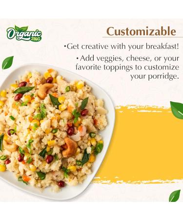 Organic Zing Wholesome and Quick: Instant Multigrain Porridge | Made with Pearl MIllet Sorghum Barley Millet Maize & Wheat | 200g - Buy Online on GoSupps.com