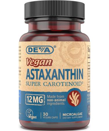Deva Nutrition Deva Vegan Astaxanthin Veg Capsules, 12 mg, 30 Count 30 Count (Pack of 1)