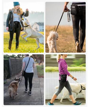 LACCEN Dog Training Treat Pouch with Poop Bag, Collapsible Bowl & Clicker - Adjustable Waistband for Women Men - Black - Buy Online on GoSupps.com
