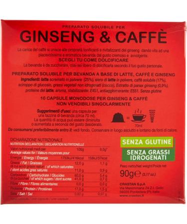  Crastan Crastan Dolce Gusto Compatible Capsules - Ginseng and Sugar Coffee - Pack of 10 Capsules - Buy Online on GoSupps.com