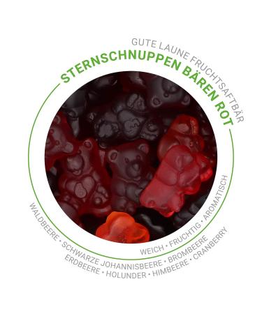Naschlabor Good Mood Fruit Juice Bear | Red Sternschnuppen | 20% Pure Fruit Juices | Gluten & Lactose-Free | 500g Pack - Shop Internationally! - Buy Online on GoSupps.com
