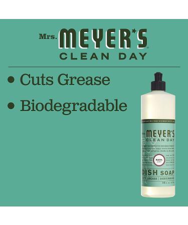 Mrs. Meyer's Liquid Dish Soap - Biodegradable Basil, 16 fl oz (Pack of 3) - Buy Online on GoSupps.com