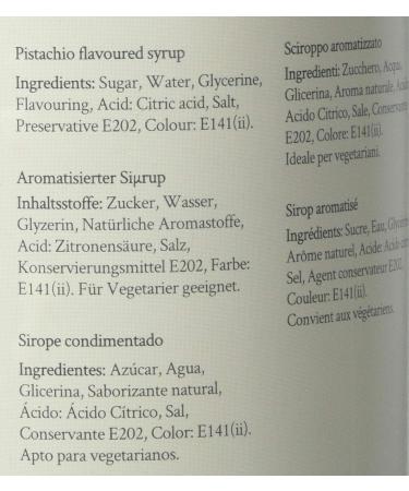 Simply Pistachio Syrup Vegan & Nut Free Flavoured Syrup for Coffee Cocktails & Baking (1 Litre) - Buy Online on GoSupps.com