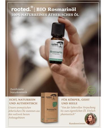 Rooted. Organic Rosemary Oil - 100% Hair Growth Power Natural Scalp Care & Hair Loss Solution - High Dose 10ml - Buy Online on GoSupps.com