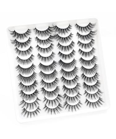 IFLOVEDEKD 20 Pairs 3D Handmade Natural False Eyelashes | 5 Styles Pack for Soft Wispy Lashes | Reusable Mink Strip Lashes for a Natural Look - Buy Online on GoSupps.com