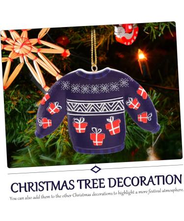 Alipis 4pcs Pendant Resin Xmas Design Party Home Christmas Pendants Sweater Tree Ornament Festival Hanging Bluex4pcs 9x6cmx4pcs - Buy Online on GoSupps.com