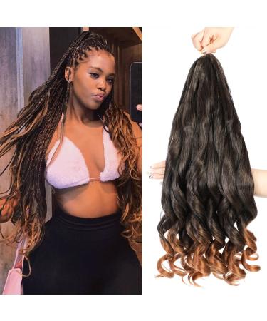 Dt cheryl French curls braiding hair 8 pack pre-stretched French curly braiding hair 24 inch loose wave curly braids hair extensions 75g/pack French curly synthetic hair extensions (t30#) t30# 24 inch