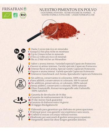 Frisafran Bio Paprika Powder 1kg - Sweet Smoked Paprika for Culinary Creations | 100% Organic La Vera Spice - Buy Online on GoSupps.com