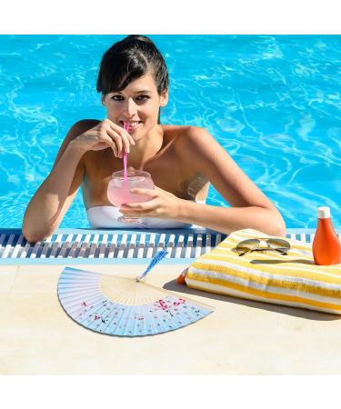 4 Pieces Folding Fans Handheld Fans Bamboo Fans with Tassel Women's Hollowed Bamboo Hand Holding Fans for Wall Decoration Gifts (Purple Dark Blue Pink and Sky Blue) Dark Blue Pink Purple Sky Blue - Buy Online on GoSupps.com