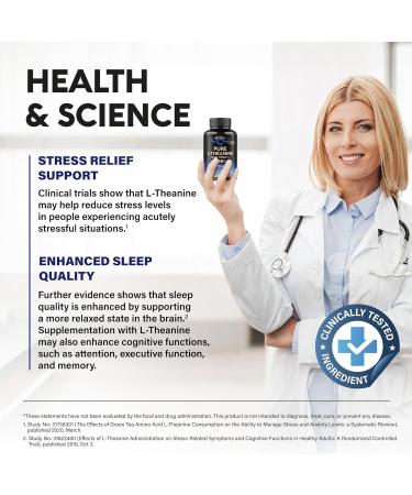 L Theanine 400 mg | L-Theanine Stress Relief | Extra Strength Supplement | Made in USA | Relaxation Sleep & Calm Support | For Men & Women | Plant Based Non-GMO & Gluten-Free | 120 Vegan Capsules 120 Count (Pack of 1) - Buy Online on GoSupps.com