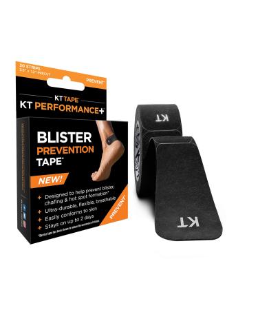 KT Tape KT Performance+ Blister Prevention Tape, Designed for Athletes, Breathable, Durable, Conforming, Precut 3.5 Inch Strips Jet Black