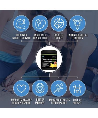 L-Arginine & L-Citrulline Complex 5000mg/2000mg Powder - Nitric Oxide Booster for Blood Pressure Support - Pineapple Flavored - 330g by BlueEarth - Buy Online on GoSupps.com