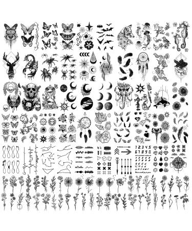 280 Styles Temporary Tattoos for Women - 79 Sheets of Exclusive Fake Tattoo Stickers for Adults. Realistic & Long Lasting Half Sleeve and Hand Tattoos for Girls - Buy Online on GoSupps.com