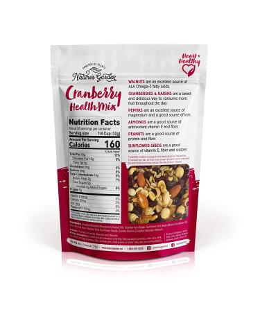 Nature's Garden Cranberry Health Mix - 22 oz (Pack of 2) | All-Natural Nuts & Berries Single Serve Bags - Buy Online on GoSupps.com