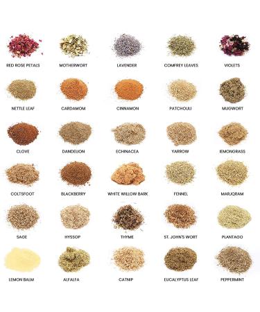 Witchcraft Herbs Kit - 32 Pack Dried Herb Set for Wicca, Pagan Rituals, Altar Supplies, Magic Spells - Includes Crystal Spoon - Buy Online on GoSupps.com