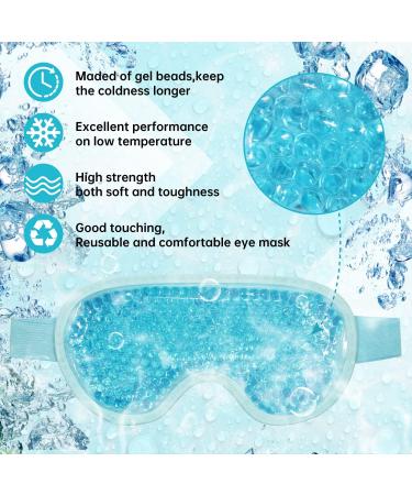 Reusable Hot Cold Therapy Gel Bead Eye Mask - 2 Pcs for Puffiness, Dark Circles, Eye Bags, Headaches, Stress Relief - Cooling Eye Mask Ice Pack for Dry Eyes - Blue - Buy Online on GoSupps.com