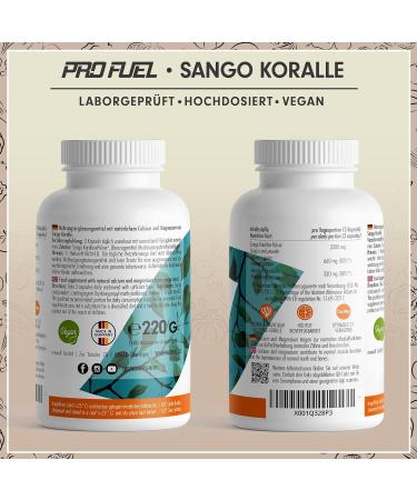 Sango Sea Corals 180 Capsules - Natural Calcium & Magnesium Complex 660mg Calcium + 330mg Magnesium - 100% Vegan No Additives 60-Day Supply - Buy Online on GoSupps.com