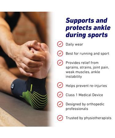 Neo-G Ankle Support Brace - Breathable Elastic Compression for Weak Ankles - Size L 23-27 CM/9.1-10.6 IN - Buy Online on GoSupps.com