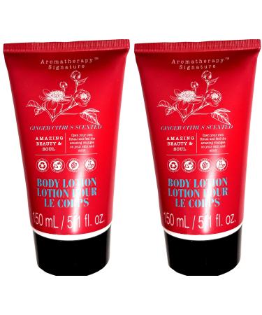 Aromatherapy Signature Body Lotion - Genger Citrus Scented 5.1fl oz/150ml (Set of 2 Pack)