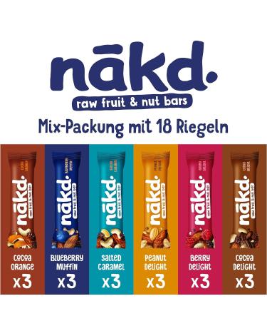 N kd Variety Pack - 100% Natural Cold-Pressed Bars | Vegan Gluten-Free No Added Sugar | 18 x 35g Healthy Snacks - Buy Online on GoSupps.com