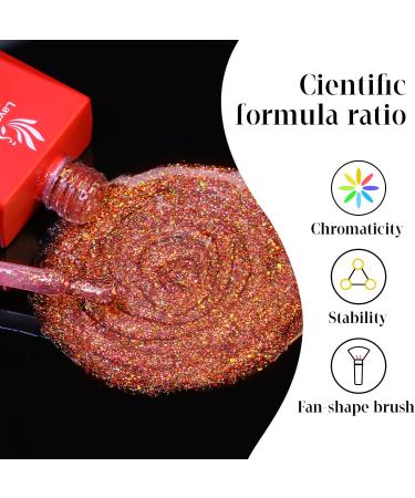 Lavender Violets 15ml Gel Nail Polish Red Gold Shimmer Star Shine | Salon Quality | UV LED Soak Off | Manicure Pedicure | A0682 - Buy Online on GoSupps.com