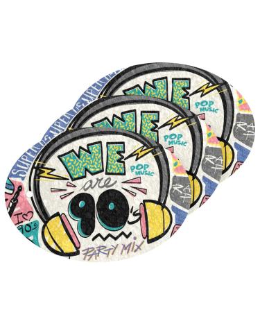 3-Pack Cleaning Kitchen Sponges Oval Vintage Poster Banner Kitchen Cellulose Dishwashing Wood Pulp Cotton