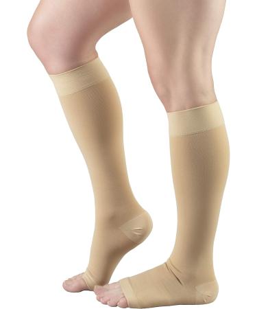 Buy Truform 30-40 mmHg Compression Stockings for Men and Women - Knee High Open Toe Beige - Medium (Pack of 2) | International Shipping Available - Buy Online on GoSupps.com