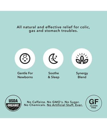 Organic Baby Gas Relief Tea - Colic & Acid Reflux - 30 Servings - Caffeine Free, Vegan | Oomi - Buy Online on GoSupps.com