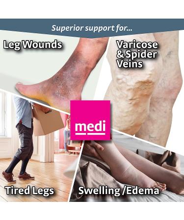 mediven Plus 20-30 mmHg Calf High Compression Stockings - Open Toe Beige VII Petite Extra Wide - Men & Women - Buy Online on GoSupps.com