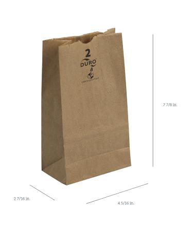 Duro ID# 18402 2# SOS Bag 30# 100% Recycled Natural Kraft 500pk 4-5/16 x 2-7/16 x 7-7/8 - Buy Online on GoSupps.com