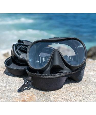 DAMACHO Easy to Pack HD Wide Angle Diving Mask and Travel Snorkel Set PRO Series - Black Abyss - Buy Online on GoSupps.com