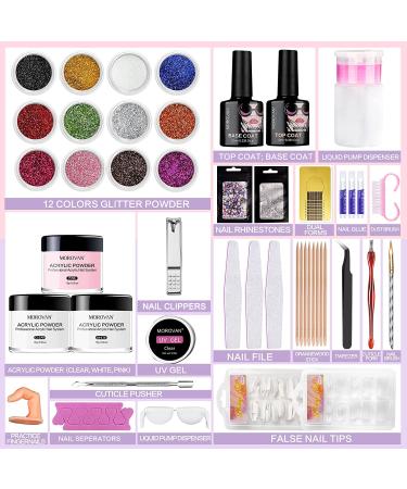 Morovan Glitter Acrylic Nail Kit - Professional Set for Nail Art Decoration and DIY Nail Extensions - Buy Online on GoSupps.com